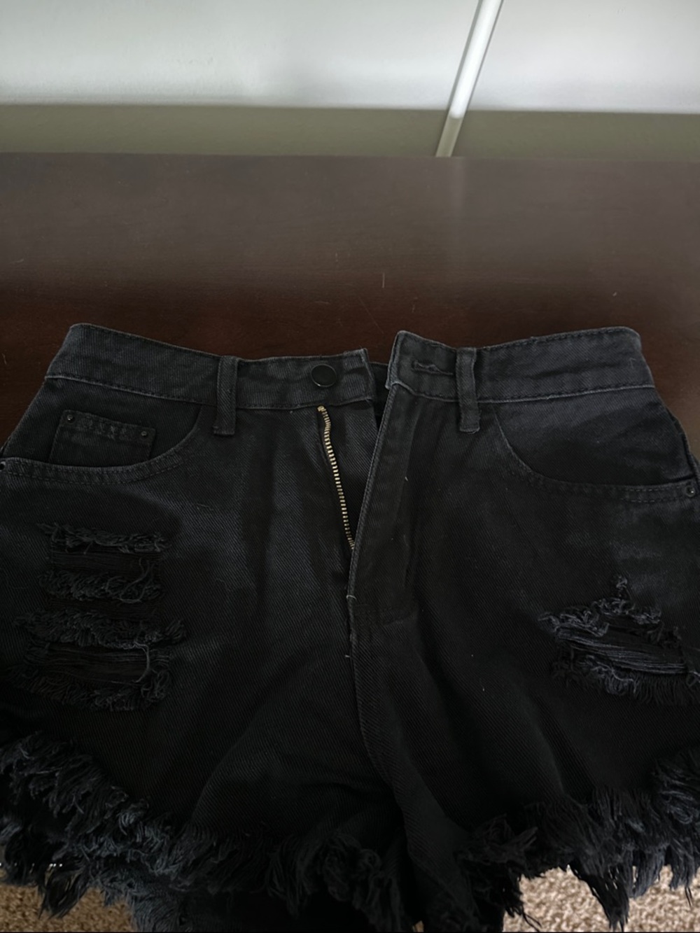 Black Distressed Women’s Denim Shorts